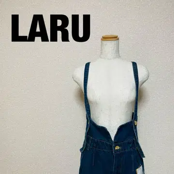 LARU 데님 하이웨스트 서스펜더 와이드 팬츠 살로펫 M