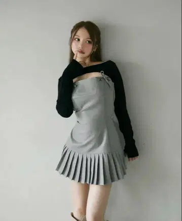 ANDMARY Karen knit set mini dress grey