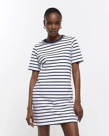 River island 리버 아일랜드 스트라이프 숏 드레스