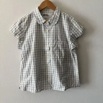 MHL. 둥근 카라 체크 셔츠 마가렛호웰