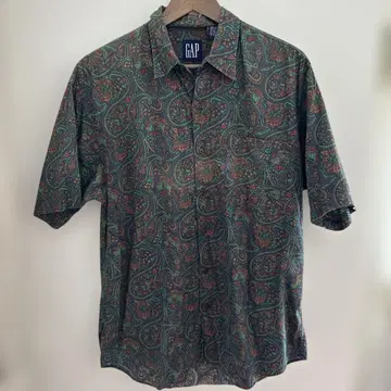 올드 갭 90s 반팔 페이즐리 무늬 셔츠 홍콩제