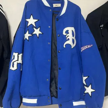 파랑 바시티 자켓 BATTLE VIBES