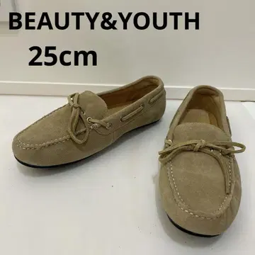 새상품급 BEAUTY&YOUTH 베이지 스웨이드 드라이빙 슈즈 25cm