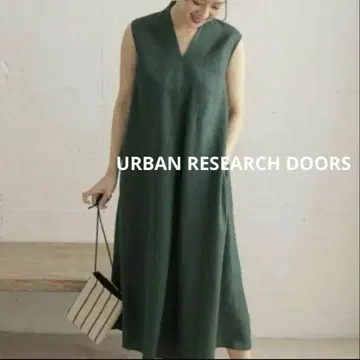 URBAN RESEARCH DOORS 린넨 다크 그린 롱 원피스