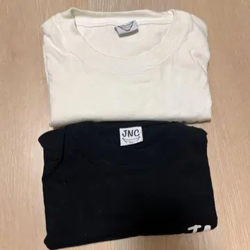 쟈니노 채널 T셔츠 화이트 블랙 세트