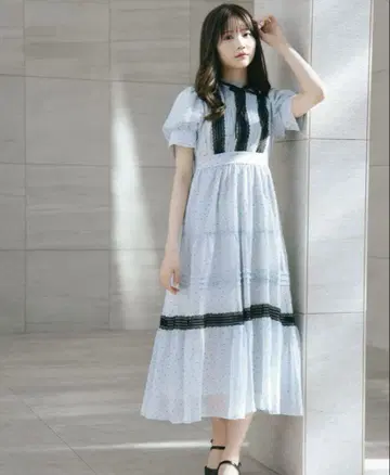 Anmille 레이스 라인 도트 OP 원피스