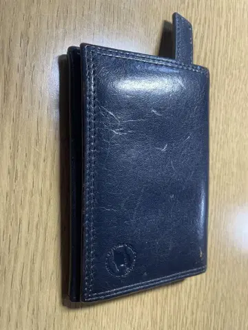 YANKEE 블랙 가죽 접이식 지갑 (각인 로고)