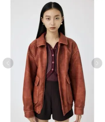 moussy 마우지 F/LEATHER A-2 플라이트 자켓 RED