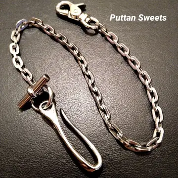 [ Puttan Sweets ] 스퀘어 오벌 MTL 지갑 체인 M827