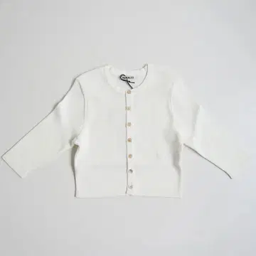 AURALEE GIZA RIB KNIT SHORT CARDIGAN