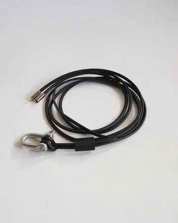 ANCELLM LEATHER ROPE BELT (BLACK)