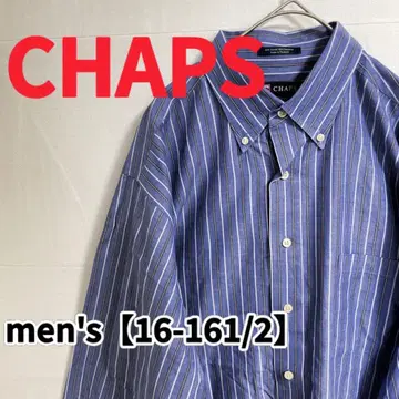 Y492 [CHAPS] 긴팔 스트라이프 셔츠 [16/161/2] 블루