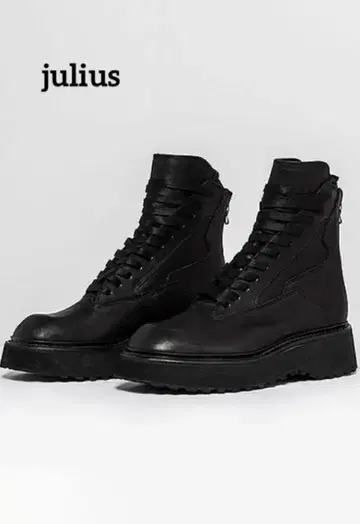 JULIUS BACK ZIP LACE-UP BOOTS