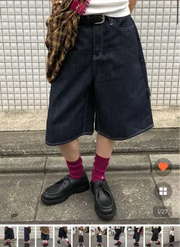 후프 누구 버뮤다 데님 팬츠