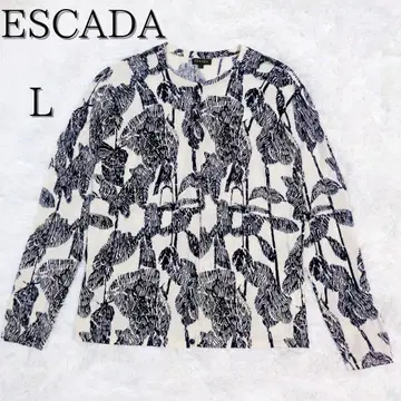 [ 레어 ] ESCADA 에스카다 가디건 올 패턴 울 100% L