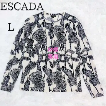 [ 레어 ] ESCADA 에스카다 가디건 올 패턴 울 100% L