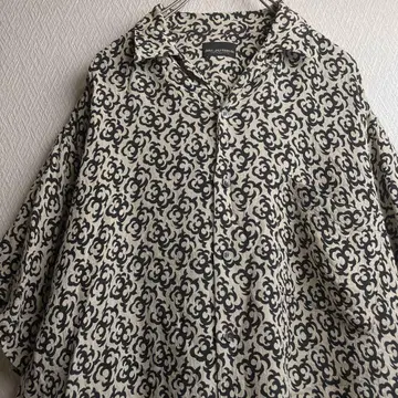 구제 레트로 셔츠 패턴 셔츠 올 패턴 오픈 카라 셔츠 반팔