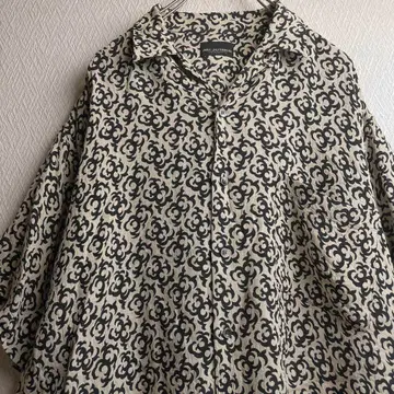 구제 레트로 셔츠 패턴 셔츠 올 패턴 오픈 카라 셔츠 반팔