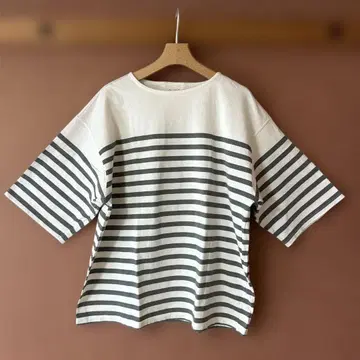 MUJI labo 태번수 오부소매 풀오버 패널 보더