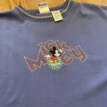 90s MICKEY&CO. 미키 자수 리브 맨투맨 XL