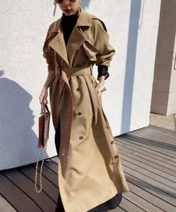 MINIMAL FLARE LONG TRENCH COAT