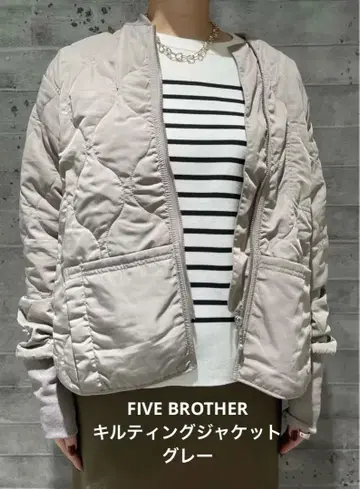 [ 새상품급 ] 별주 FIVE BROTHER 퀼팅 자켓 그레이
