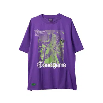 무라쿠모 로드 게임 T셔츠 (Purple) 계속 한밤중이면 좋을 텐데
