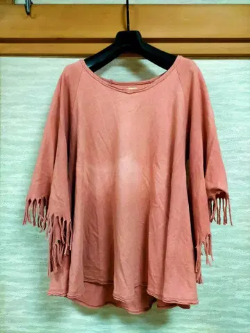 파야카 asana 플레어 슬리브 래글런 프린지 초목 염색
