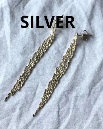빈티지 스크류 체인 실버 귀걸이 SILVER 프린지 롱