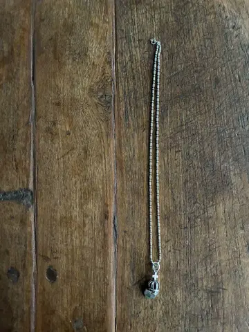 실버 하트형 참 목걸이 약 45cm