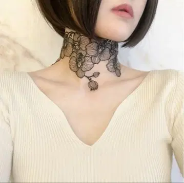 팔레놉시스: 블랙 타투 레이스 초커