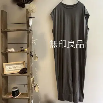 미사용급! 무인양품 슬리브리스 그레이 롱 원피스