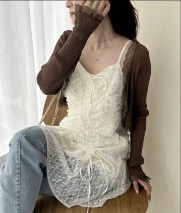 드로스트 튜닉 원피스 아이보리