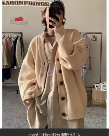 MASONPRINCE 울 블렌드 헤비 웨이트 가디건