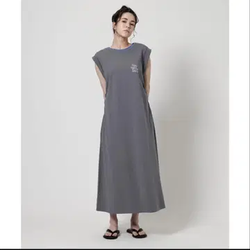 그레이 슬리브리스 롱 원피스