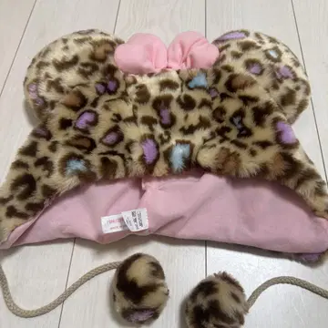 디즈니 미니 마우스 팬캡 레오파드 무늬