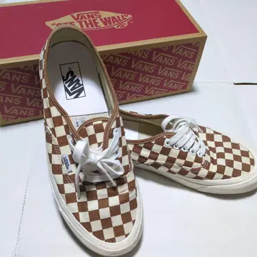 VANS 애너하임 오센틱 스니커즈 체커 모노그램 브라운