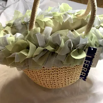 플라워 장식 바스켓백