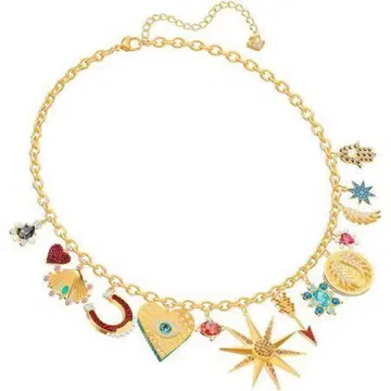 LUCKY GODDESS CHARMS 스와로브스키 목걸이 골드