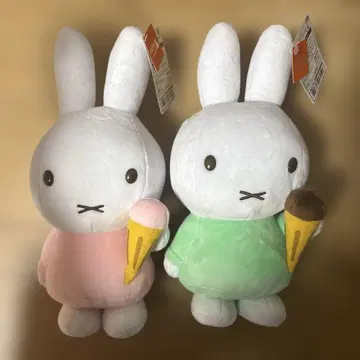 최신! 미피 봉제 인형 핑크 그린 아이스크림 2체 세트!