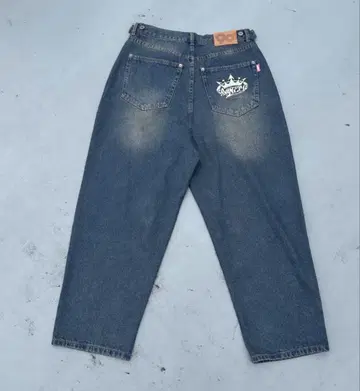king Logo Wide Tuck Denim Pants L