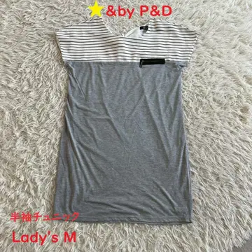 & by P&D 스트라이프 반팔 상의 여성용 M