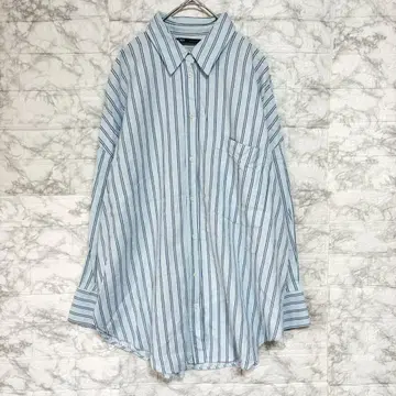 ZARA 스트랩 코튼 셔츠 / 루즈핏 겉옷 면 100% 라운드 헴