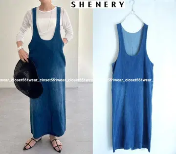 2024년 새상품급 SHENERY 시너리 2WAY 데님 원피스 38 블루