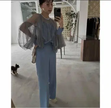 MANY WAY TULLE VEIL SET UP 블루 S 사이즈 s670