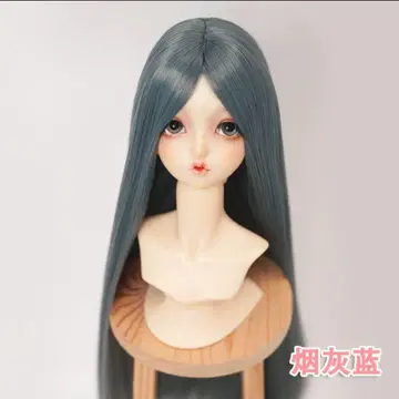 인형 가발 스트레이트 롱 22~24cm 아쉬 블루