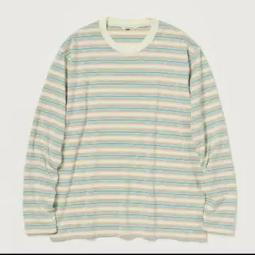 AURALEE GRADIENT STRIPE JERSEY L/S TEE 4