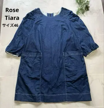 새상품급 RoseTiara 데님 꽃 디자인 원피스 빅 사이즈 46 4L