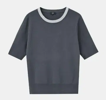 PLST UV컷 레이온 블렌드 메탈릭 니트 T (반팔) 그레이