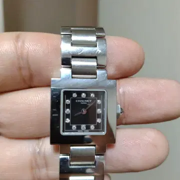 쇼메 CHAUMET 스타일 카레 12P 다이아 여성용 손목시계